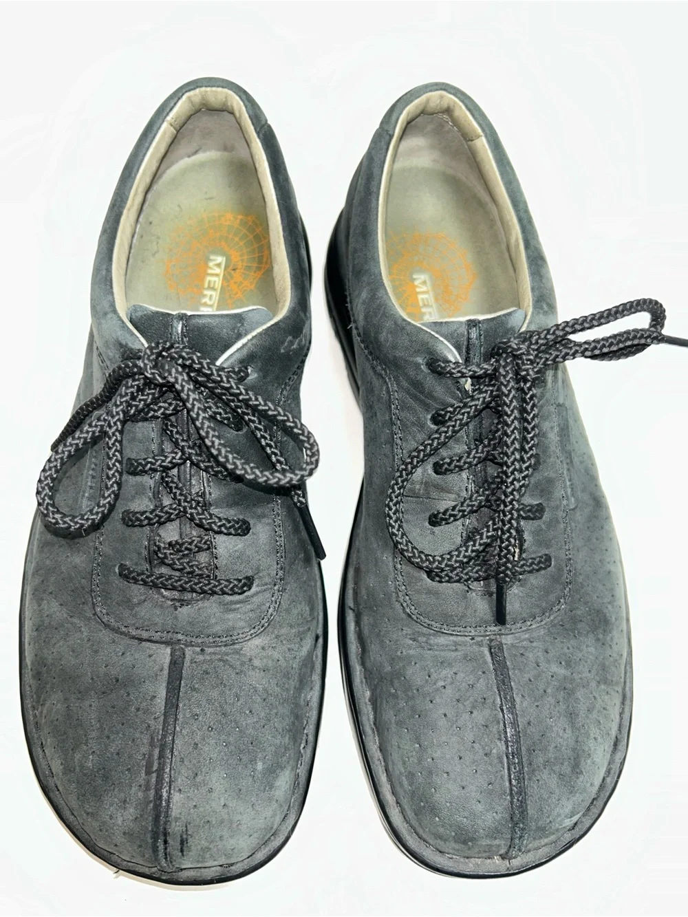 Merrell World Summit Black Perforated Leather Lace-Up Oxford Shoe
